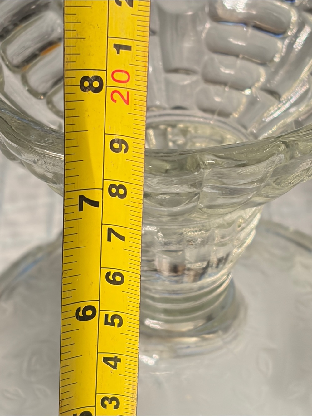 Vintage Clear Glass Compote Pedestal Vase - Picture 8 of 10